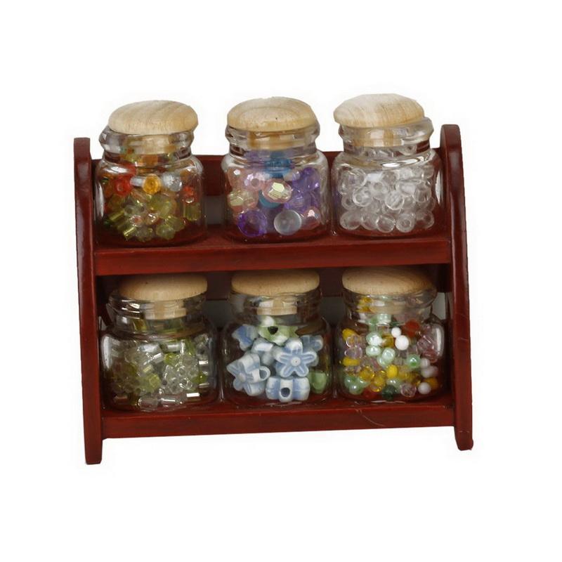 Mini Glass Spice Jars with Rack