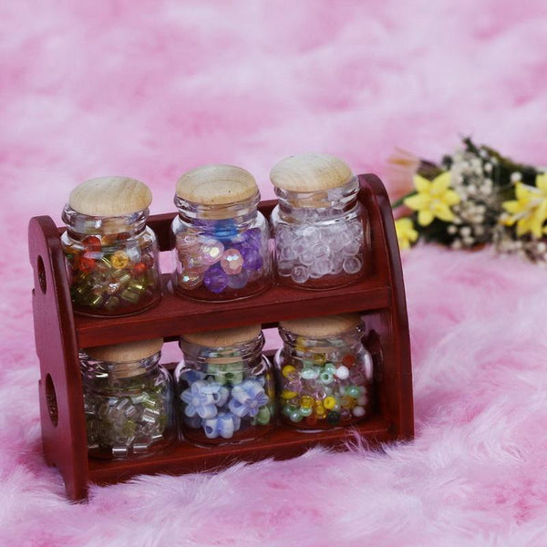 Mini Glass Spice Jars with Rack