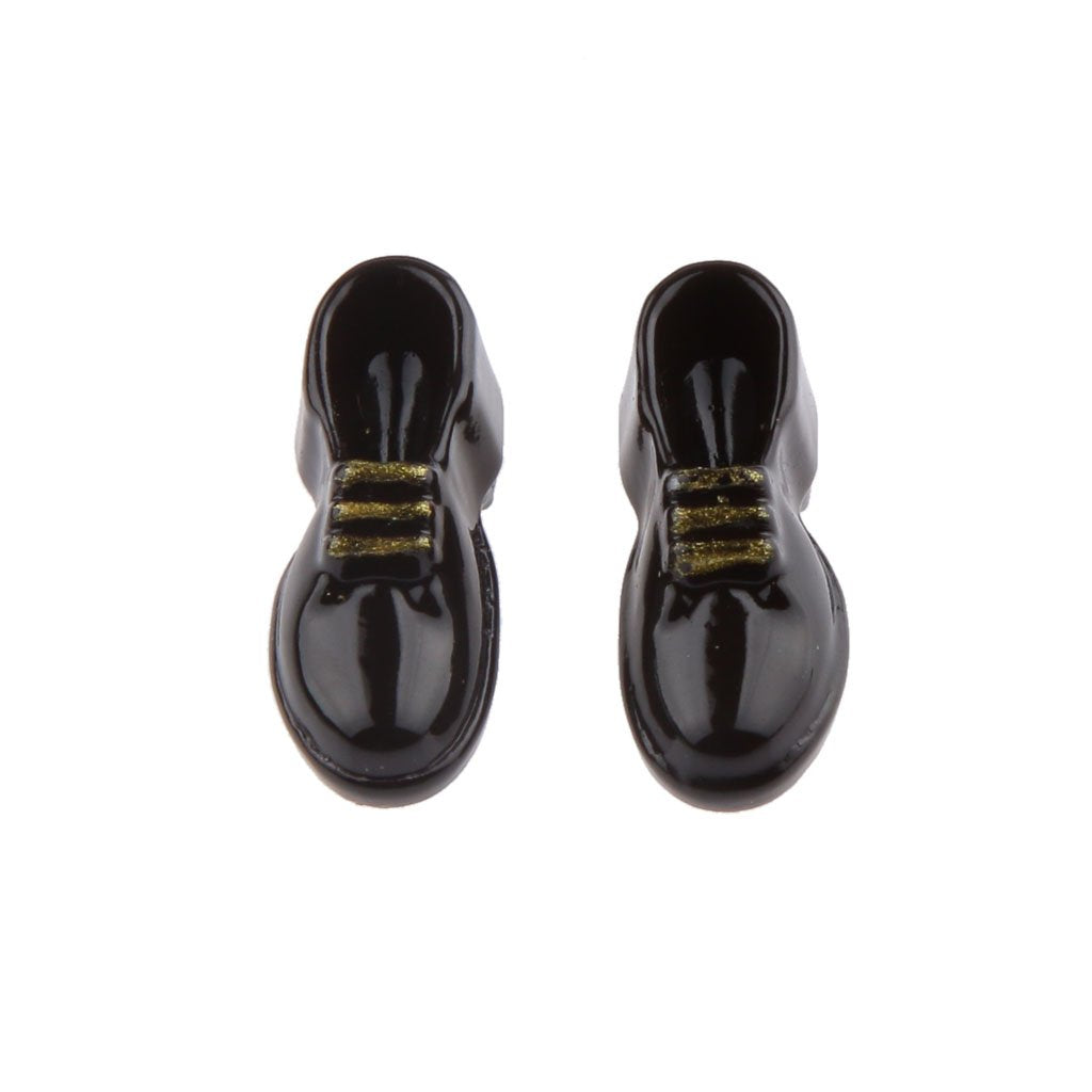 Men's Black Shoes for Dollhouse Doll