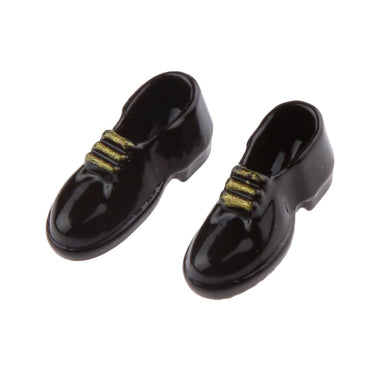 Men's Black Shoes for Dollhouse Doll