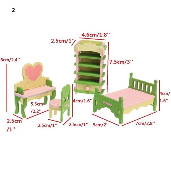 Delicate Dollhouse Furniture Set